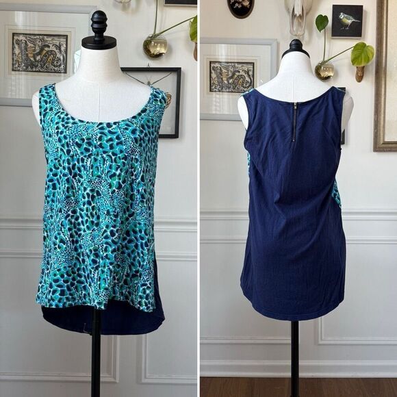 Lilly Pulitzer Abstract Giraffe Print Tank Top XL - Picture 1 of 7
